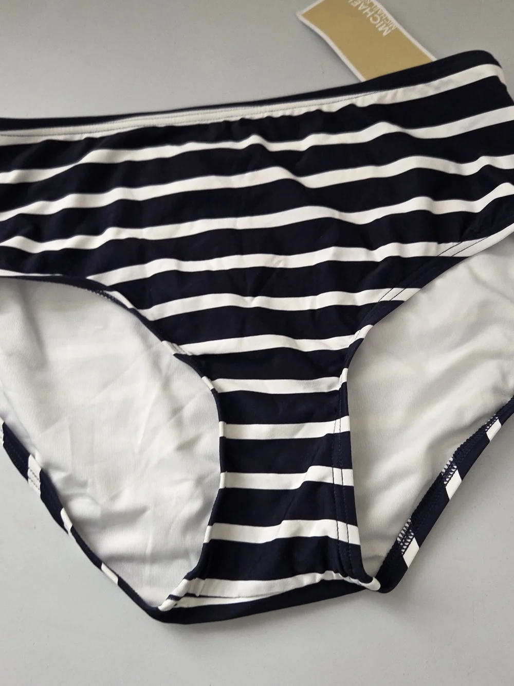 Michael Kors Navy and White Striped Women’s Swim Tankini Top And Bottom XS
